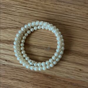 Faux pearl stacking bracelet